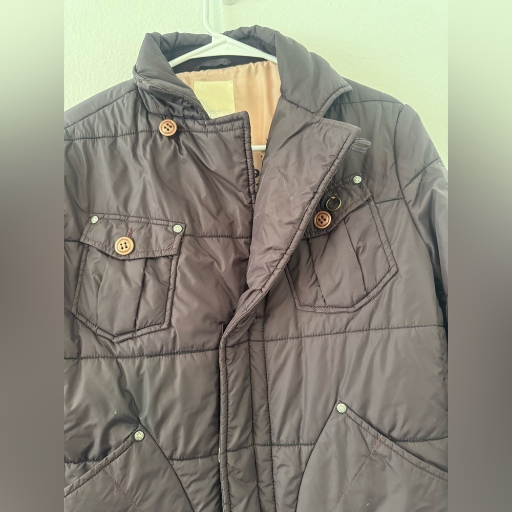 VINTAGE Y2K DIESEL CROPPED BOMBER JACKET BROWN NYLON SIZE XL - Picture 5 of 15